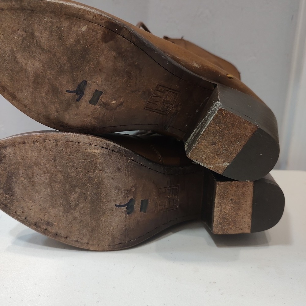 Frye Brown Leather Combat Boots - Picture 12 of 12